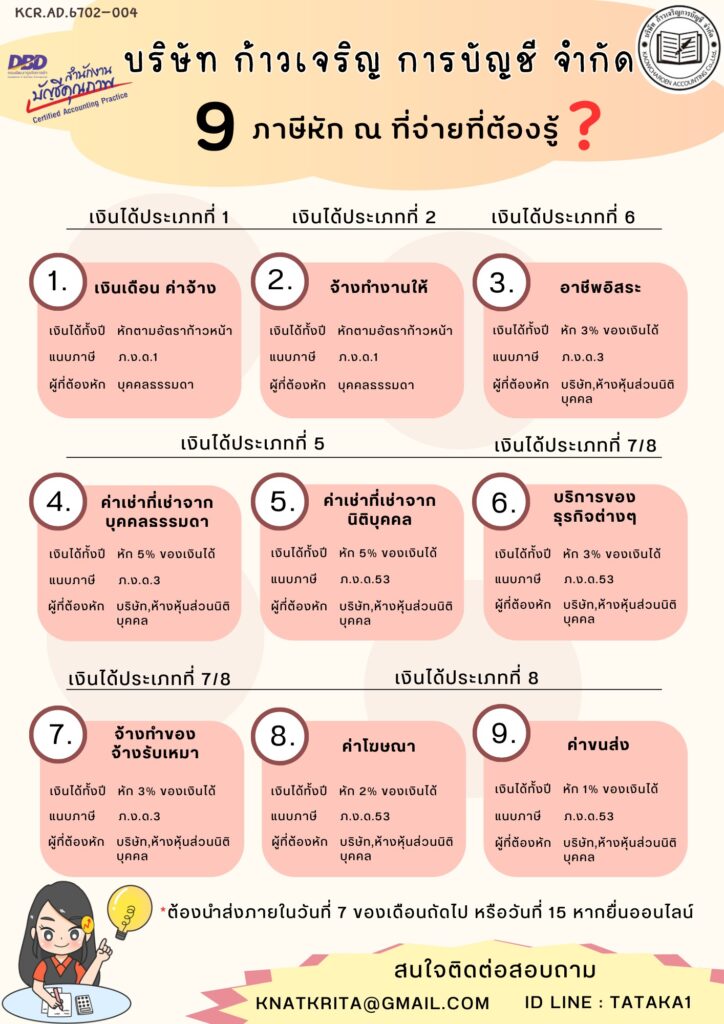 9 ภาษีเงินได้หัก ณ ที่จ่าย