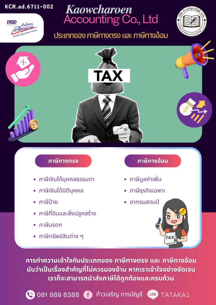 ประเภทของ ภาษีทางตรง และ ภาษีทางอ้อม