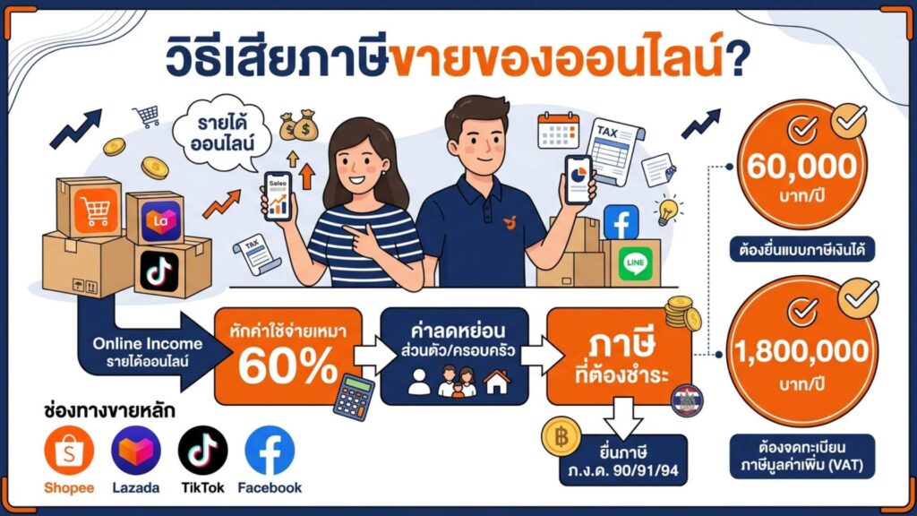 ขายของออนไลน์ เสียภาษียังไง